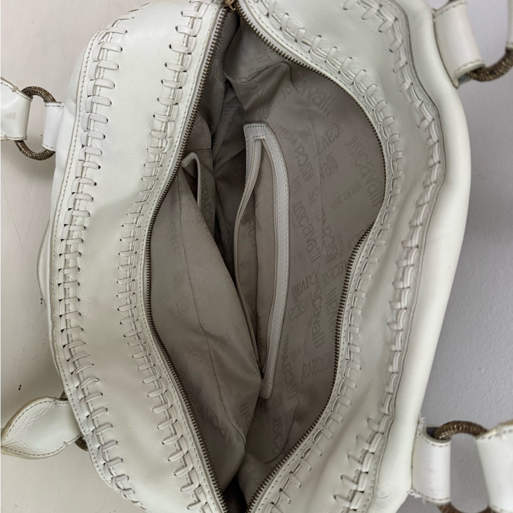 Roberto Cavalli 2000 White Leather Python Print H… - image 3